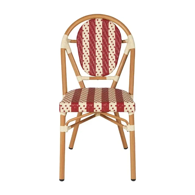 Chaise de bistrot OPERA - rayé blanc / rouge