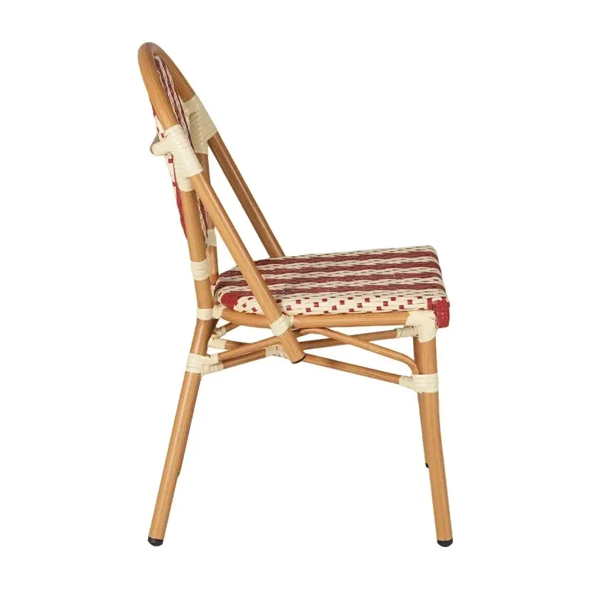 Chaise de bistrot OPERA - rayé blanc / rouge