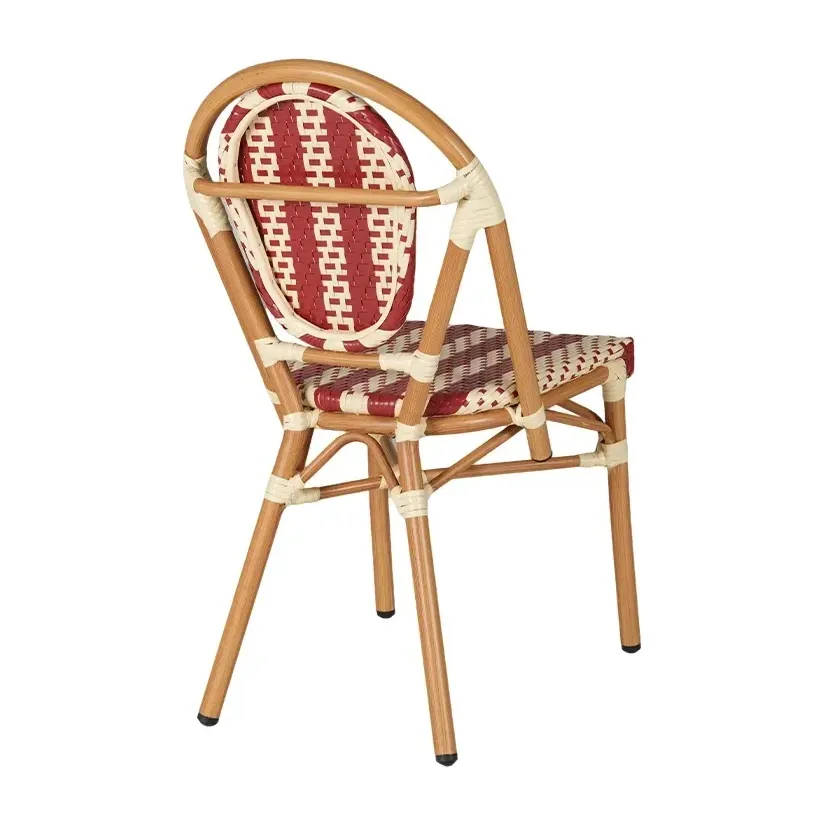 Chaise de bistrot OPERA - rayé blanc / rouge