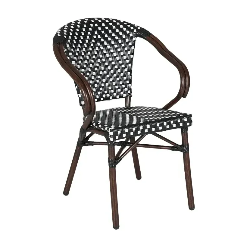 Fauteuil de bistrot SAINT-GERMAIN - losange blanc / noir