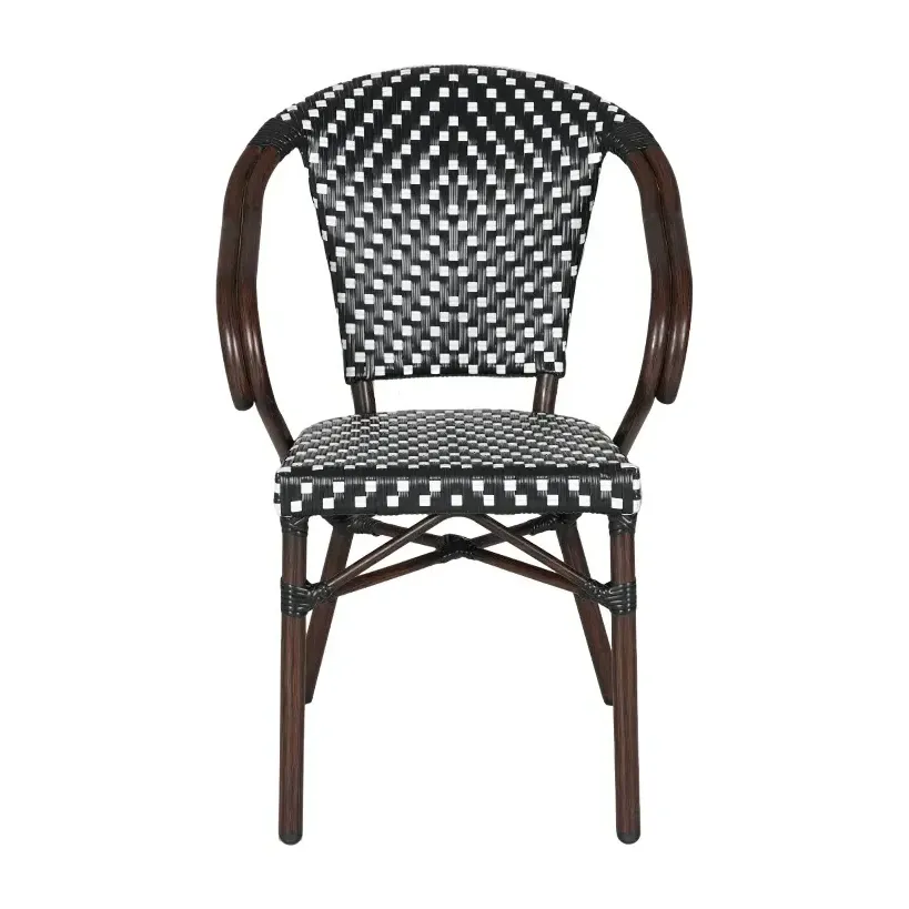 Fauteuil de bistrot SAINT-GERMAIN - losange blanc / noir