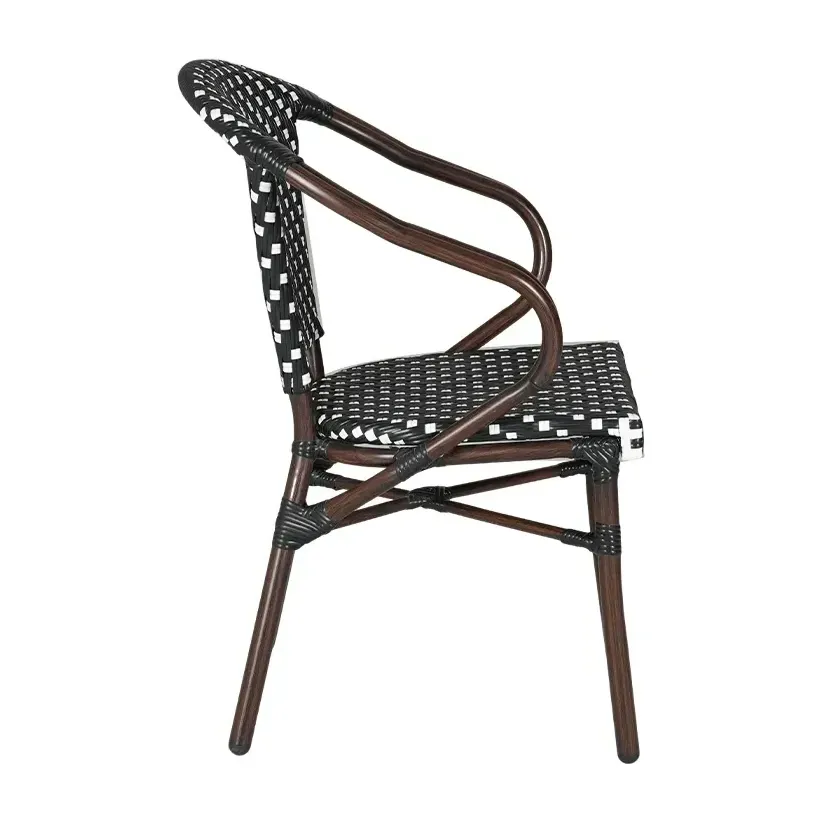 Fauteuil de bistrot SAINT-GERMAIN - losange blanc / noir