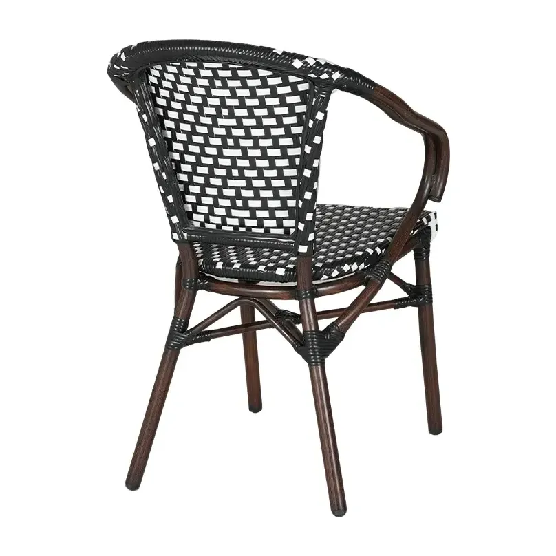 Fauteuil de bistrot SAINT-GERMAIN - losange blanc / noir