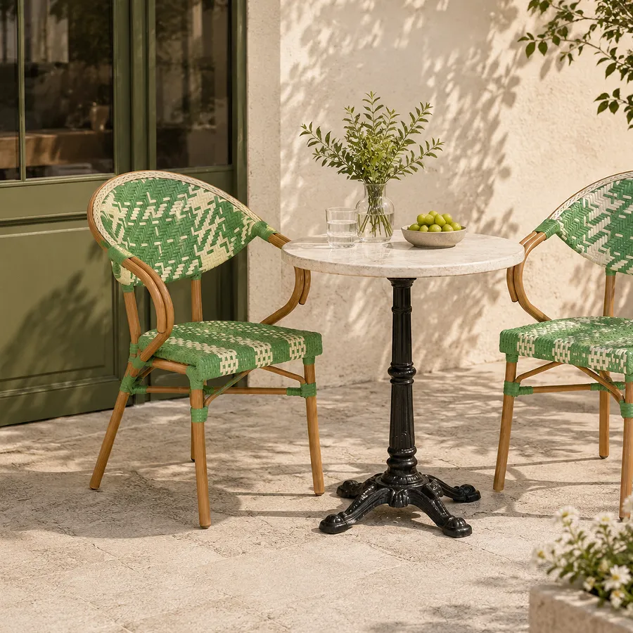 Fauteuil de bistrot VENDOME - tressage vert