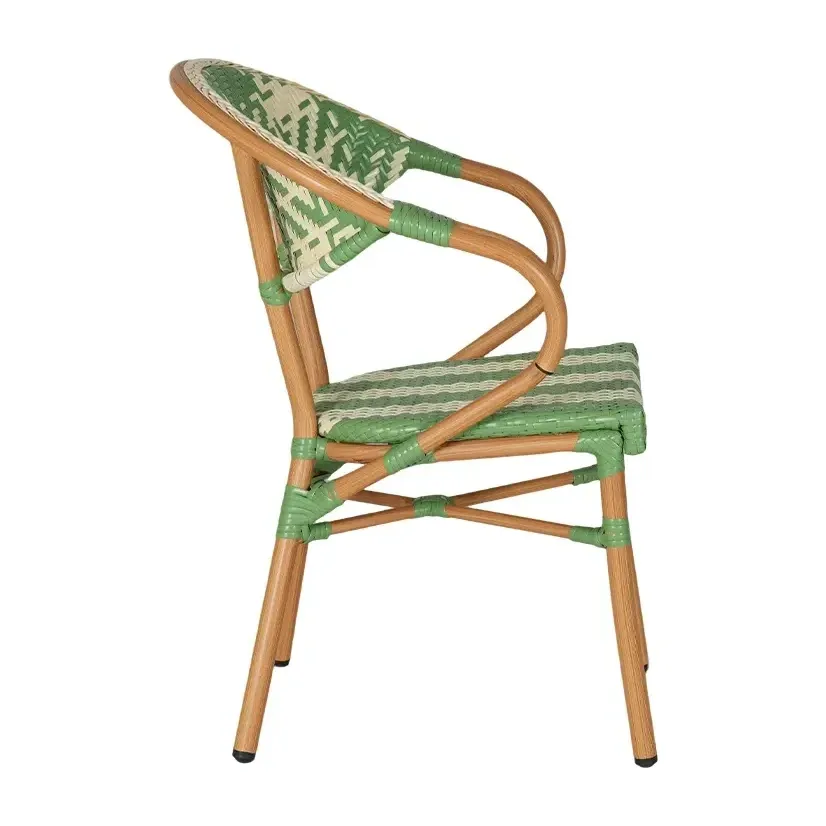Fauteuil de bistrot VENDOME - tressage vert