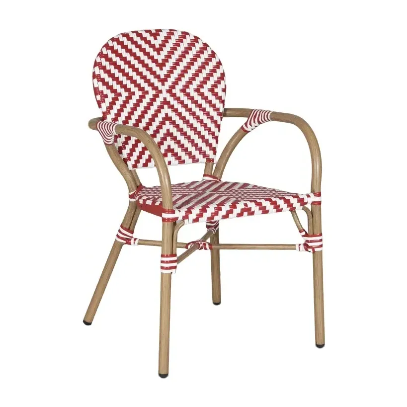 Fauteuil de bistrot PALAIS - losange blanc / rouge