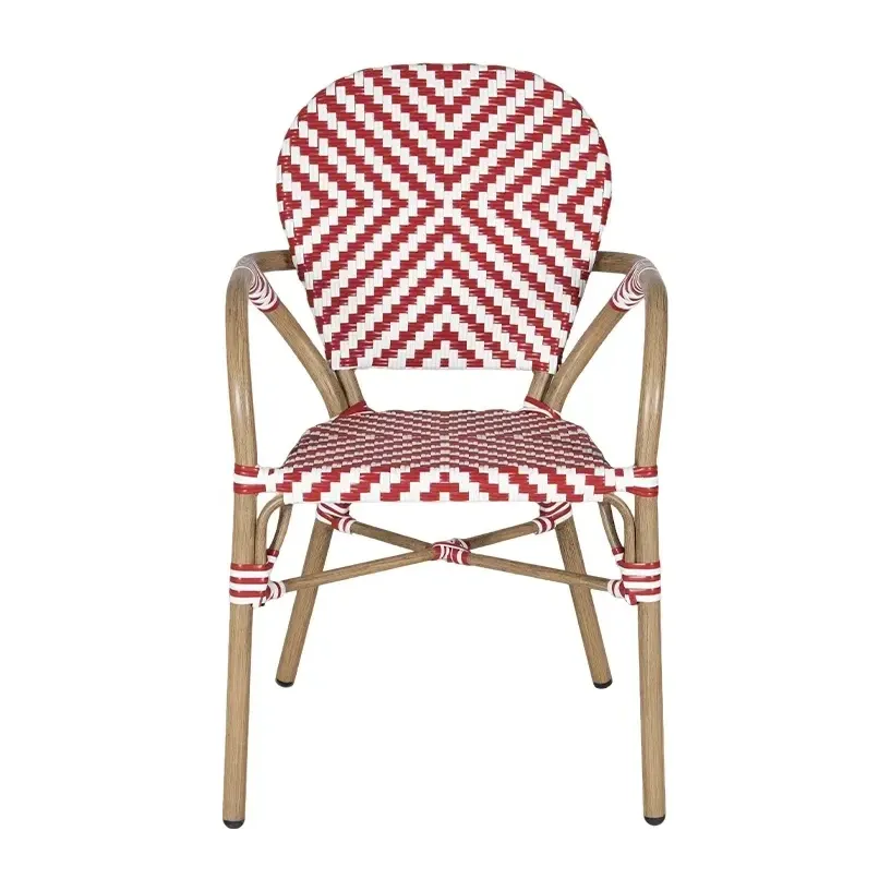 Fauteuil de bistrot PALAIS - losange blanc / rouge