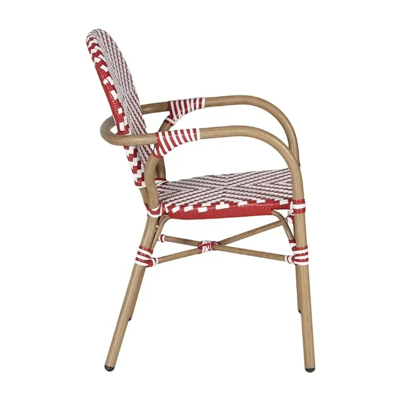 Fauteuil de bistrot PALAIS - losange blanc / rouge