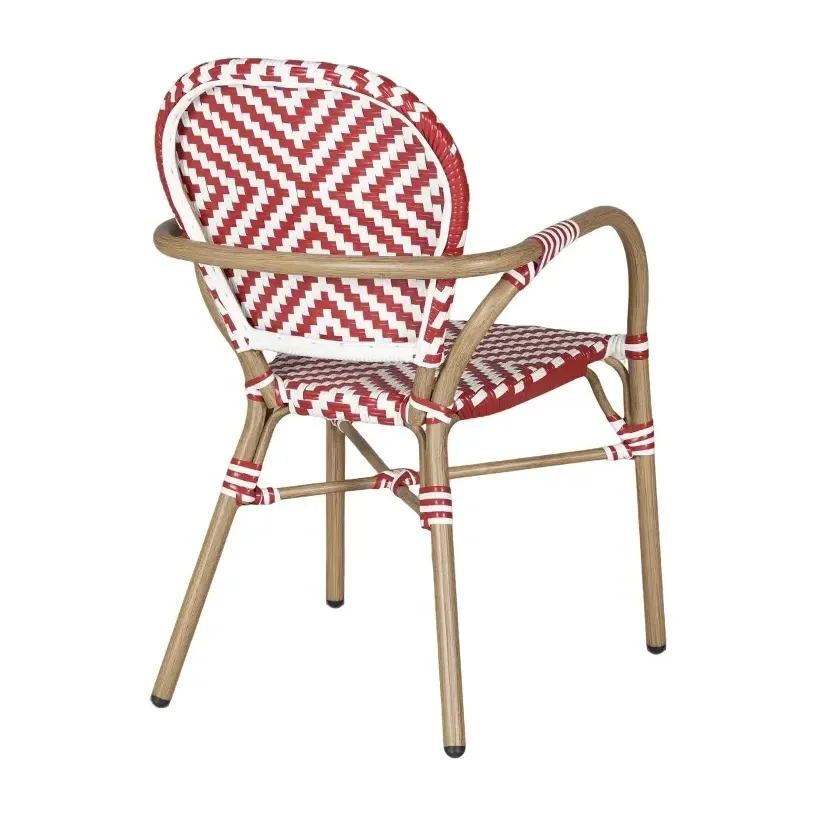 Fauteuil de bistrot PALAIS - losange blanc / rouge