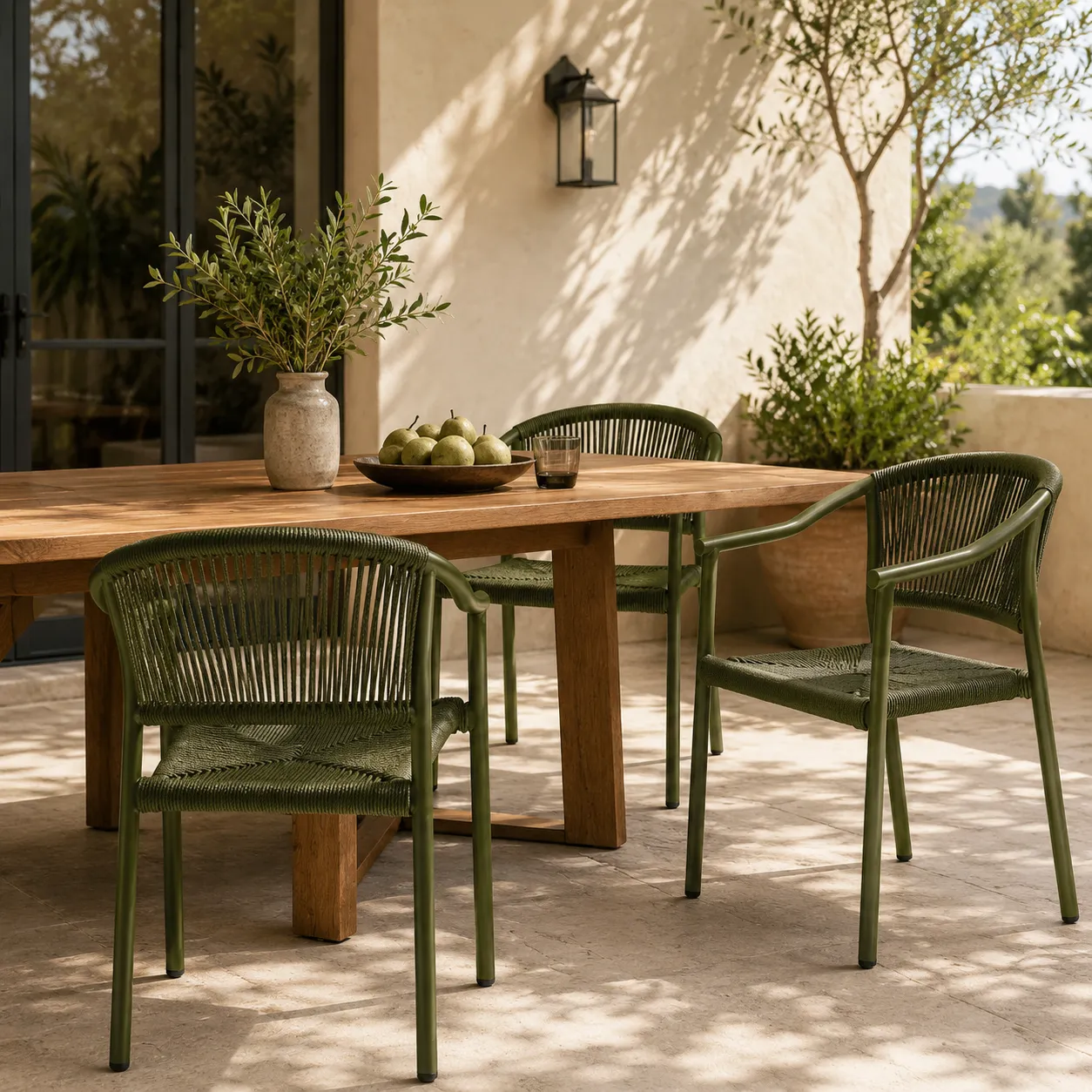 Fauteuil de bistrot NICE - tressage vert