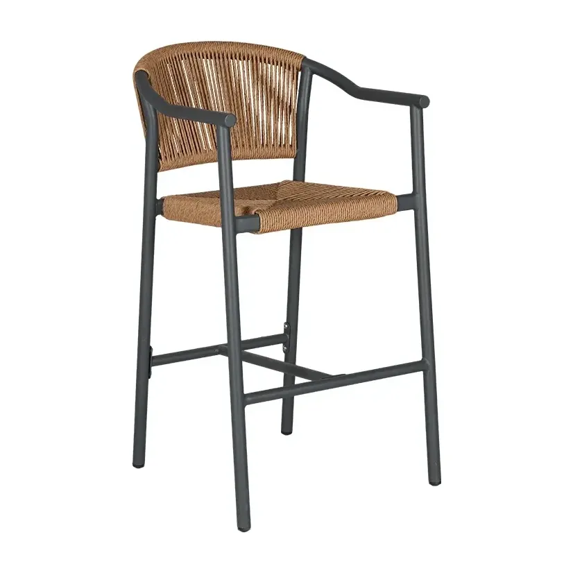 Chaise de bistrot CASSIS - tressage gris / marron