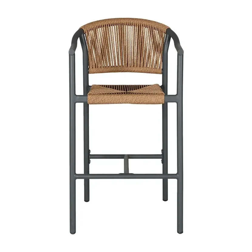 Chaise de bistrot CASSIS - tressage gris / marron