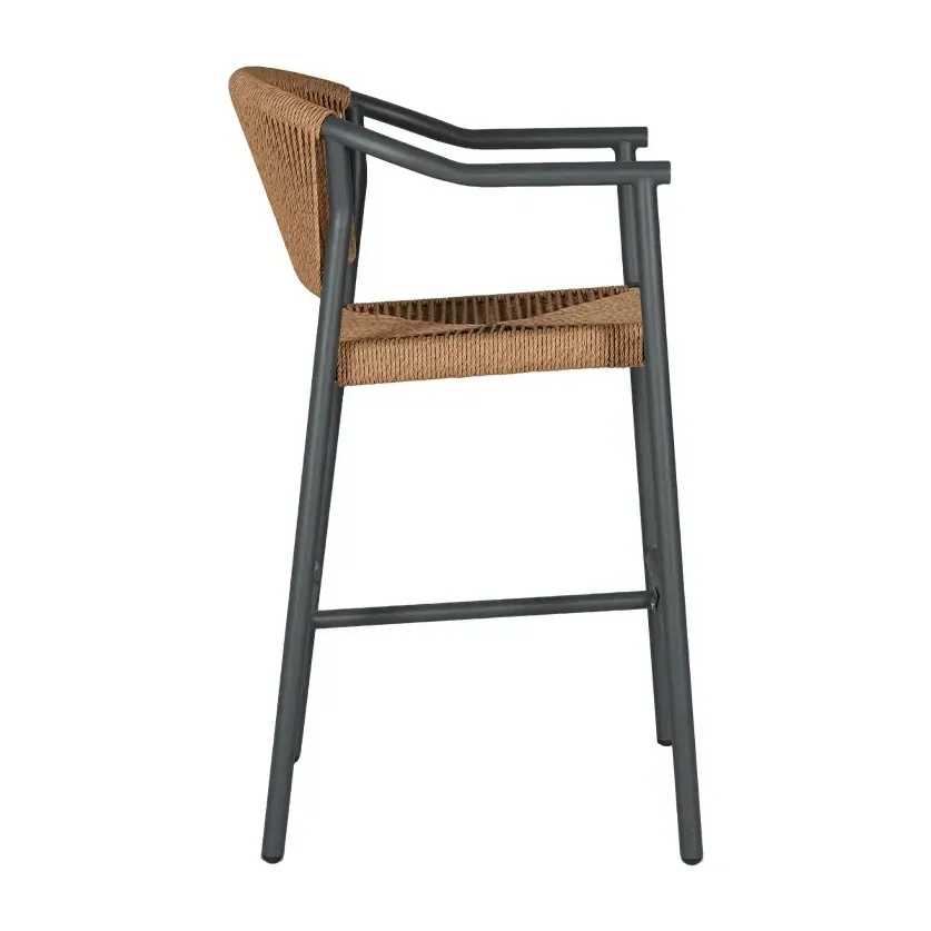 Chaise de bistrot CASSIS - tressage gris / marron