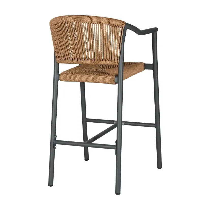 Chaise de bistrot CASSIS - tressage gris / marron