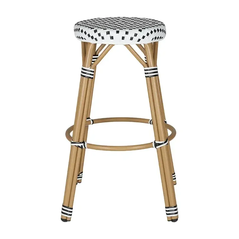 Chaise de bistrot DEAUVILLE - damier noir / blanc / rouge
