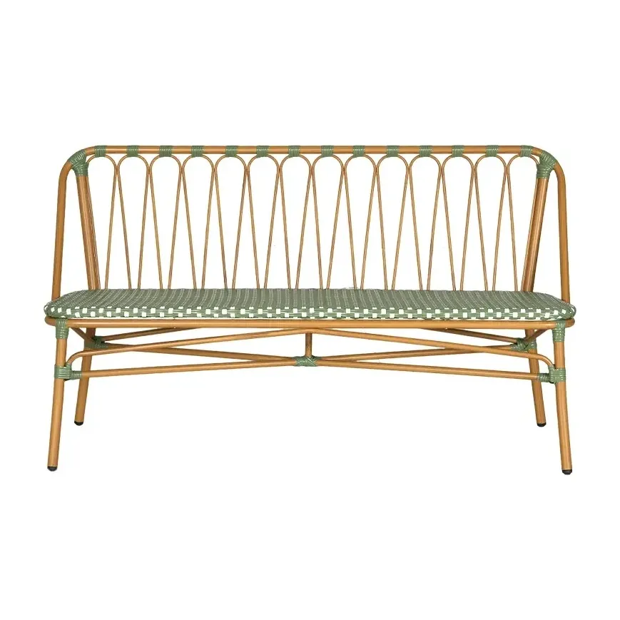 Chaise de bistrot HONFLEUR - damier vert sauge / blanc / rouge