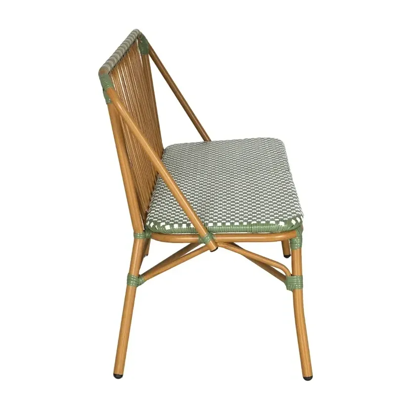 Chaise de bistrot HONFLEUR - damier vert sauge / blanc / rouge