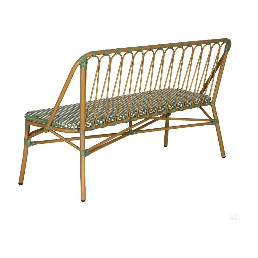 Chaise de bistrot HONFLEUR - damier vert sauge / blanc / rouge