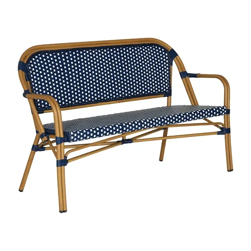 Chaise de bistrot ETRETAT - damier blanc / rouge / bleu