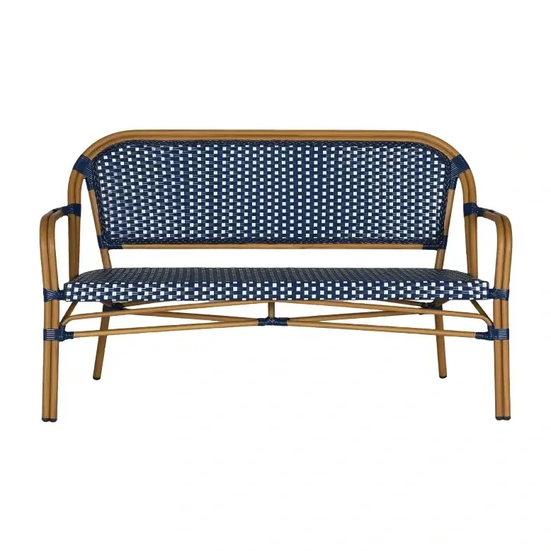 Chaise de bistrot ETRETAT - damier blanc / rouge / bleu