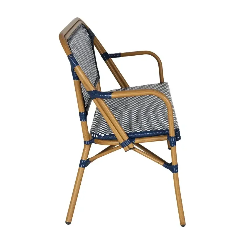 Chaise de bistrot ETRETAT - damier blanc / rouge / bleu