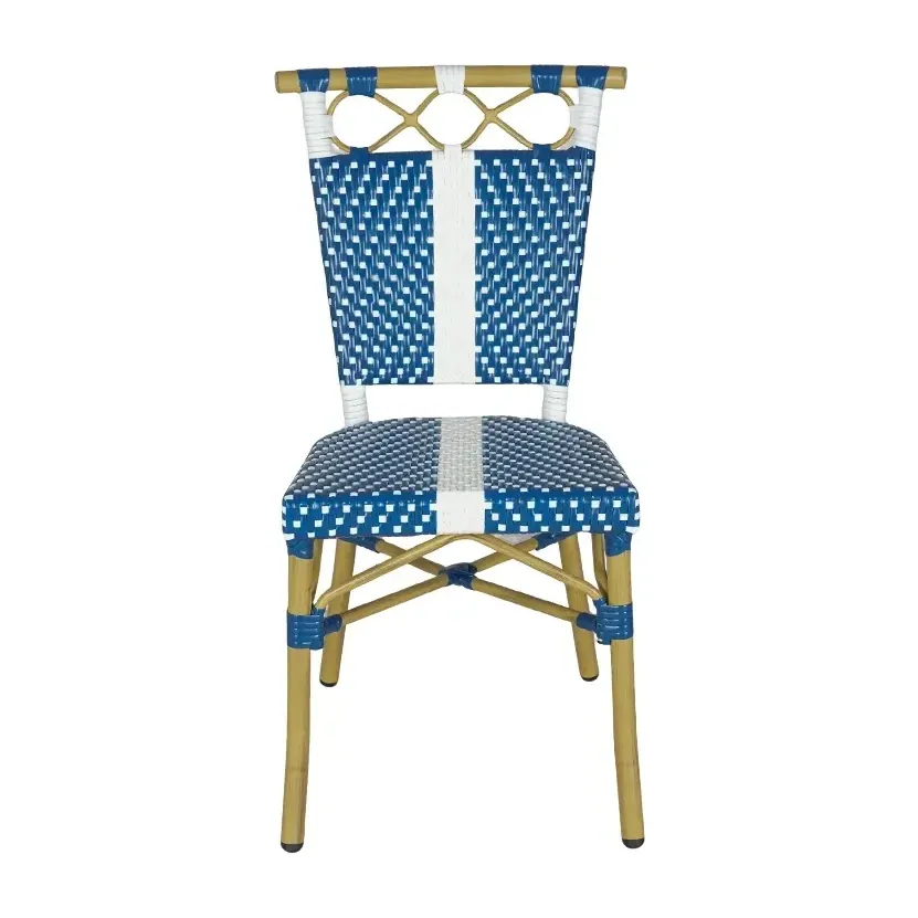 Chaise de bistrot IBIZA - rayé blanc / bleu
