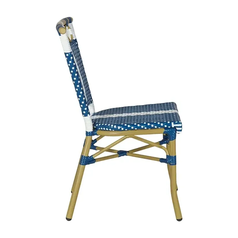 Chaise de bistrot IBIZA - rayé blanc / bleu