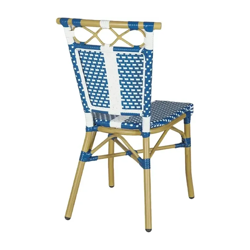 Chaise de bistrot IBIZA - rayé blanc / bleu