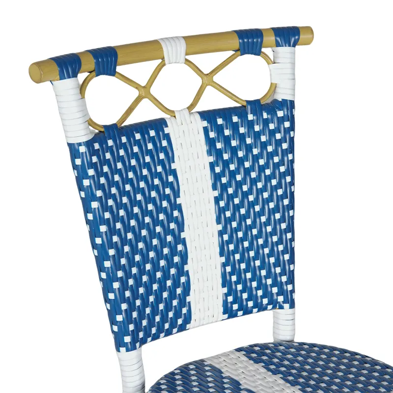 Chaise de bistrot IBIZA - rayé blanc / bleu