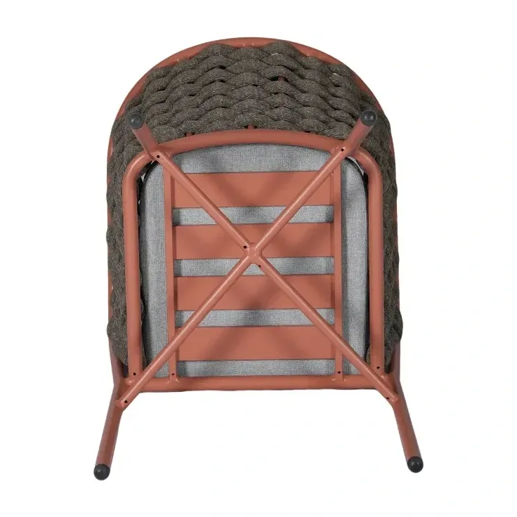 Fauteuil de terrasse DEAUVILLE - tressage rouge