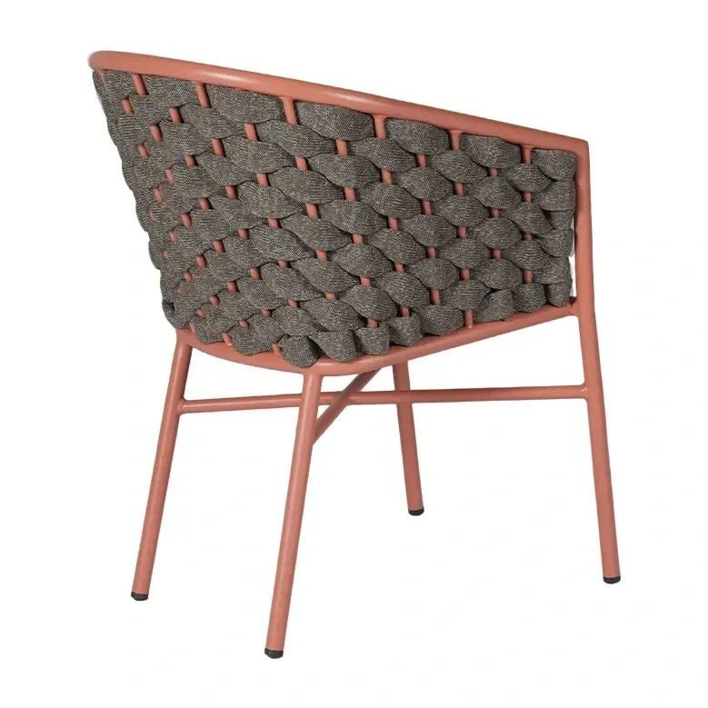 Fauteuil de terrasse DEAUVILLE - tressage rouge