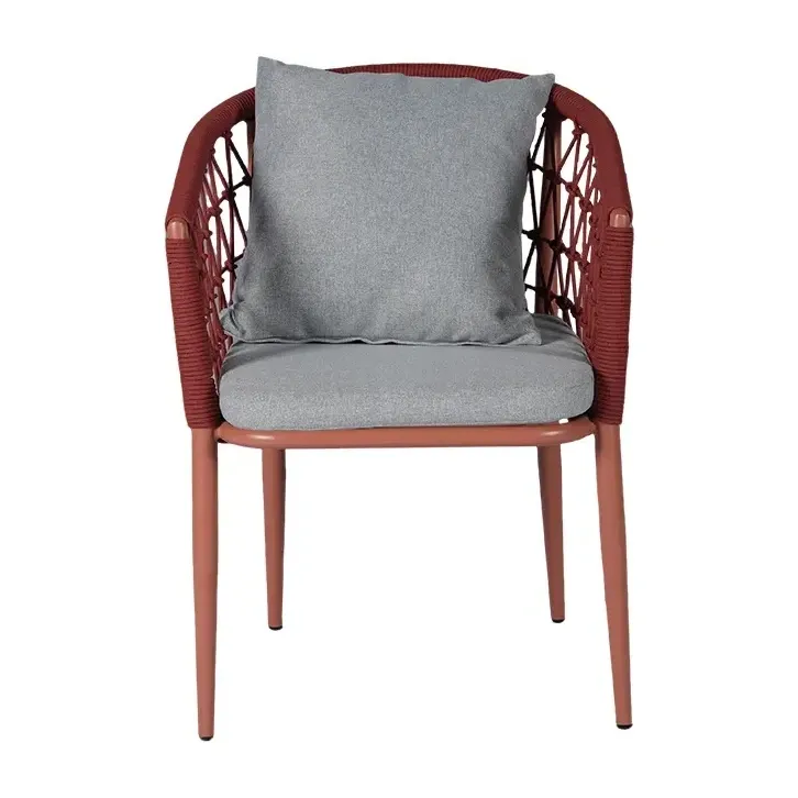 Chaise de terrasse HONFLEUR - tressage rouge