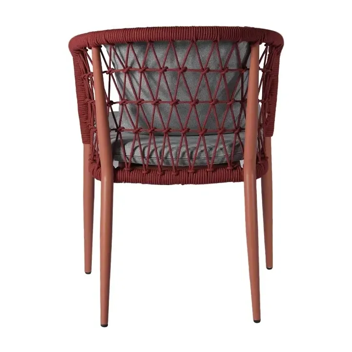 Chaise de terrasse HONFLEUR - tressage rouge