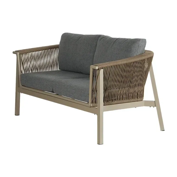 Table de terrasse SIENA - tressage marron / rouge