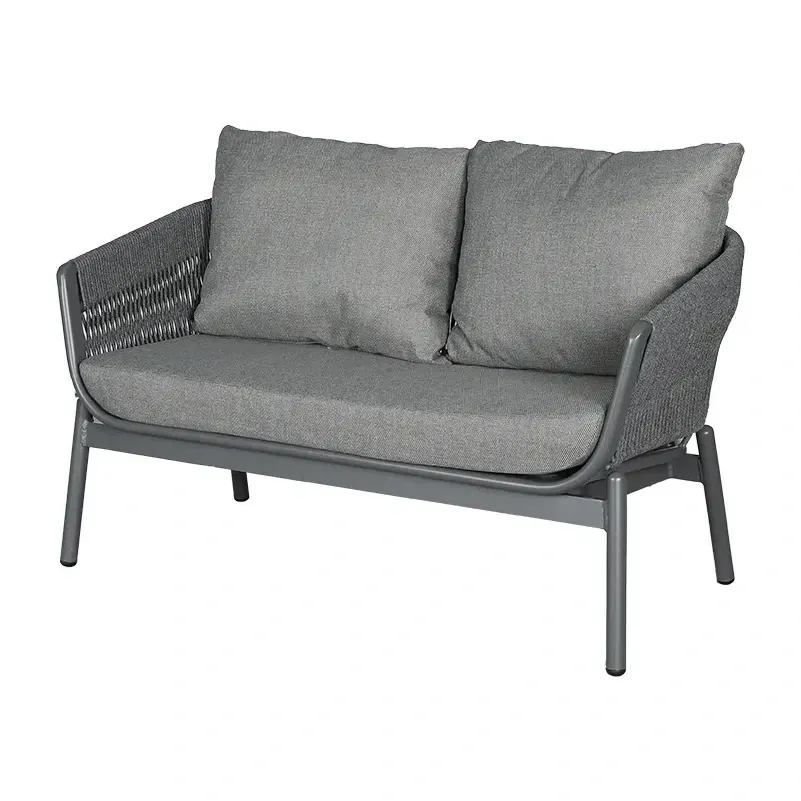 Salon de terrasse cordage FLORENCE - tressage noir