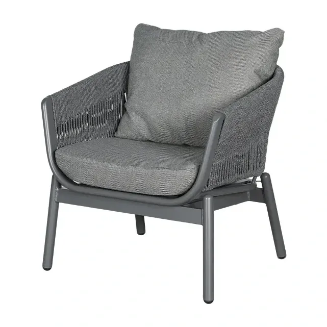 Salon de terrasse cordage FLORENCE - tressage noir