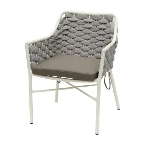 Chaise de terrasse PALMA - tressage blanc