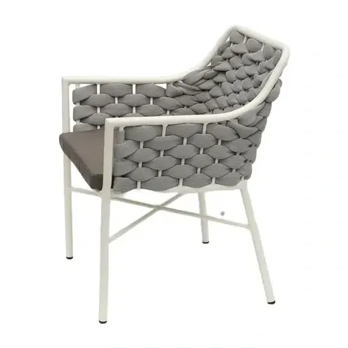 Chaise de terrasse PALMA - tressage blanc