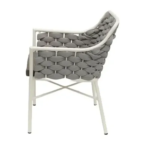 Chaise de terrasse PALMA - tressage blanc