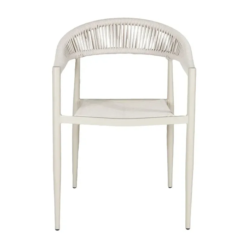 Fauteuil de terrasse SEVILLE - tressage beige / blanc