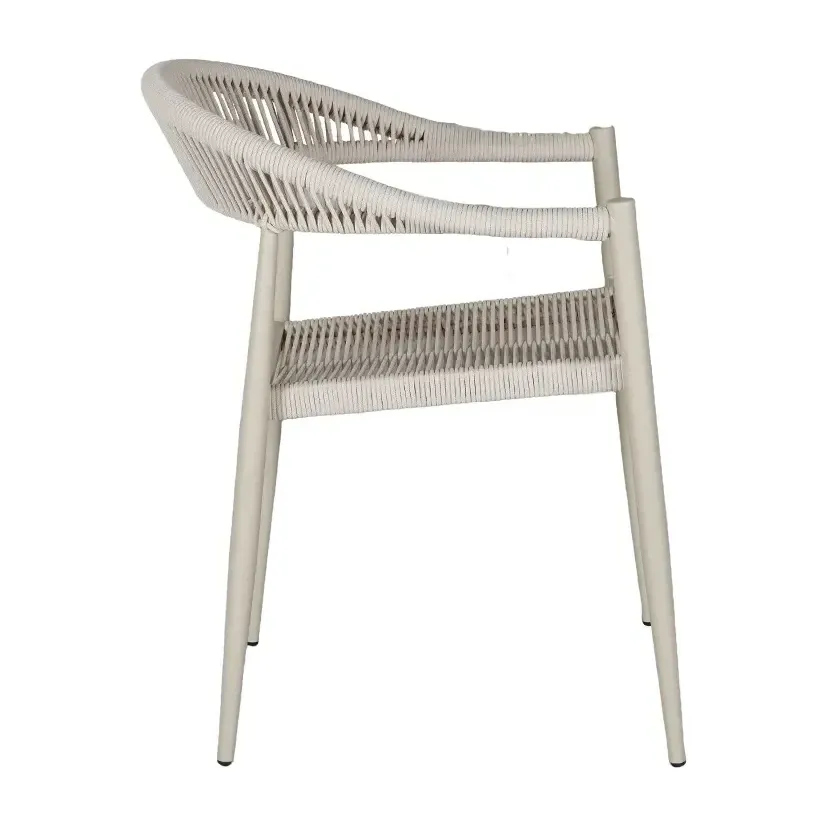Fauteuil de terrasse SEVILLE - tressage beige / blanc