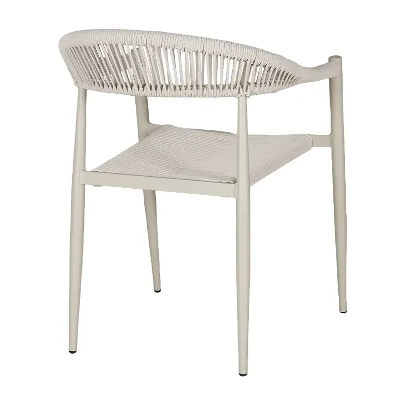 Fauteuil de terrasse SEVILLE - tressage beige / blanc