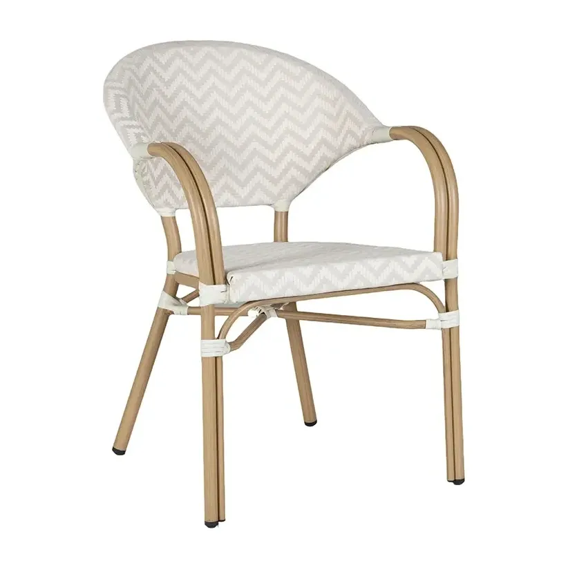 Chaise de terrasse VALENCIA - motif géométrique beige