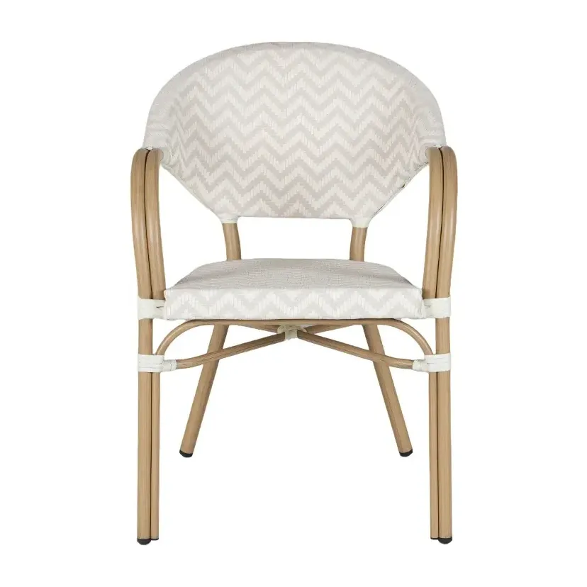 Chaise de terrasse VALENCIA - motif géométrique beige