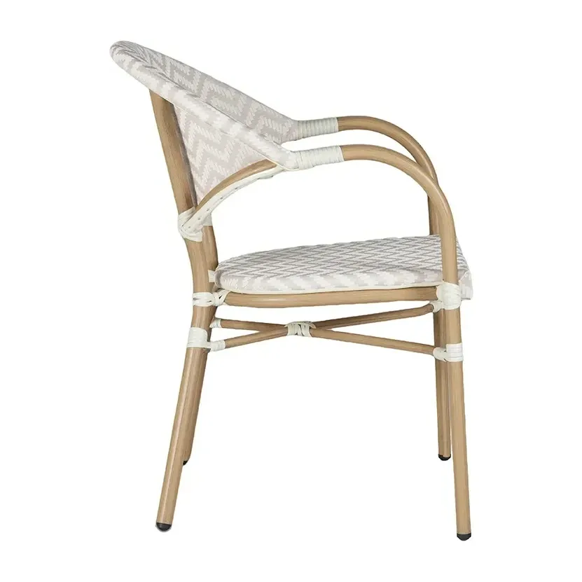 Chaise de terrasse VALENCIA - motif géométrique beige
