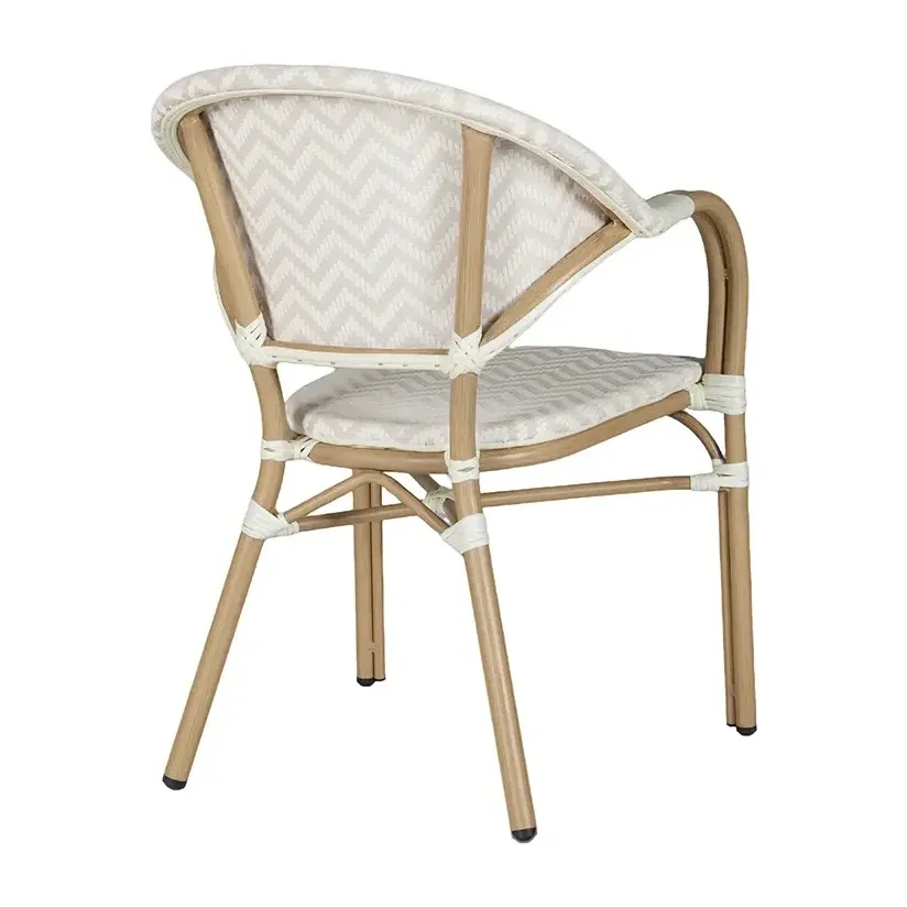 Chaise de terrasse VALENCIA - motif géométrique beige