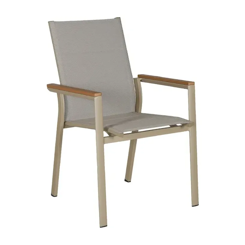 Fauteuil de terrasse ATHENES - tressage beige / gris