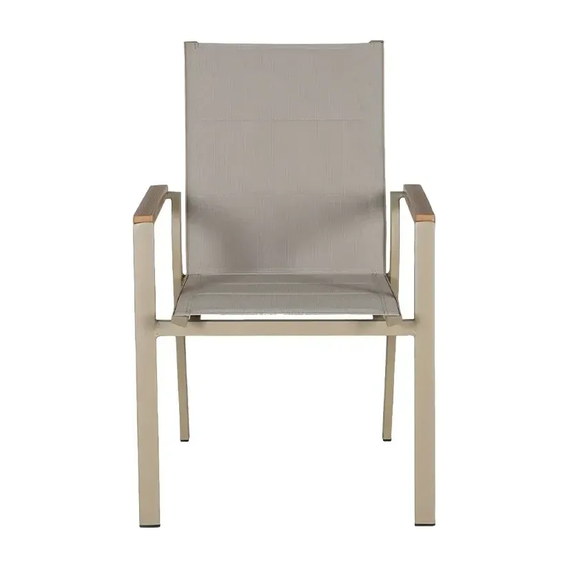 Fauteuil de terrasse ATHENES - tressage beige / gris