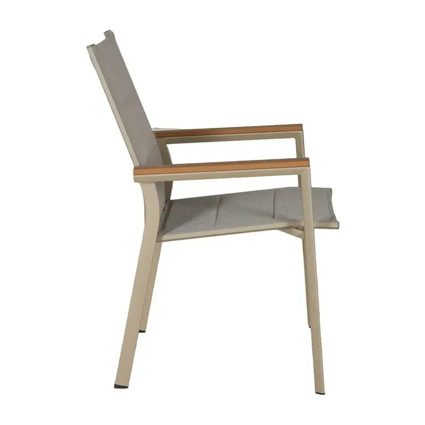 Fauteuil de terrasse ATHENES - tressage beige / gris
