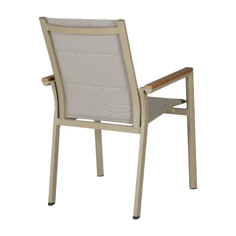Fauteuil de terrasse ATHENES - tressage beige / gris